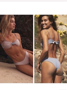 Free People Tan and Gray Bikini Set